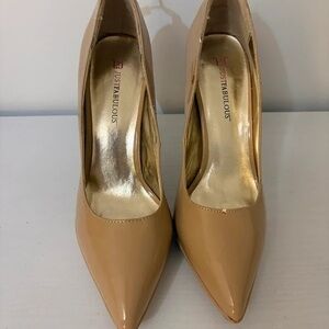 JustFab Nude Patent Heels